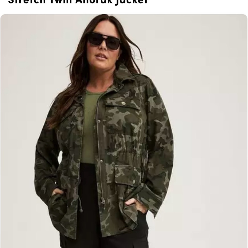 Torrid Green Utility Jacket Relaxed Fit